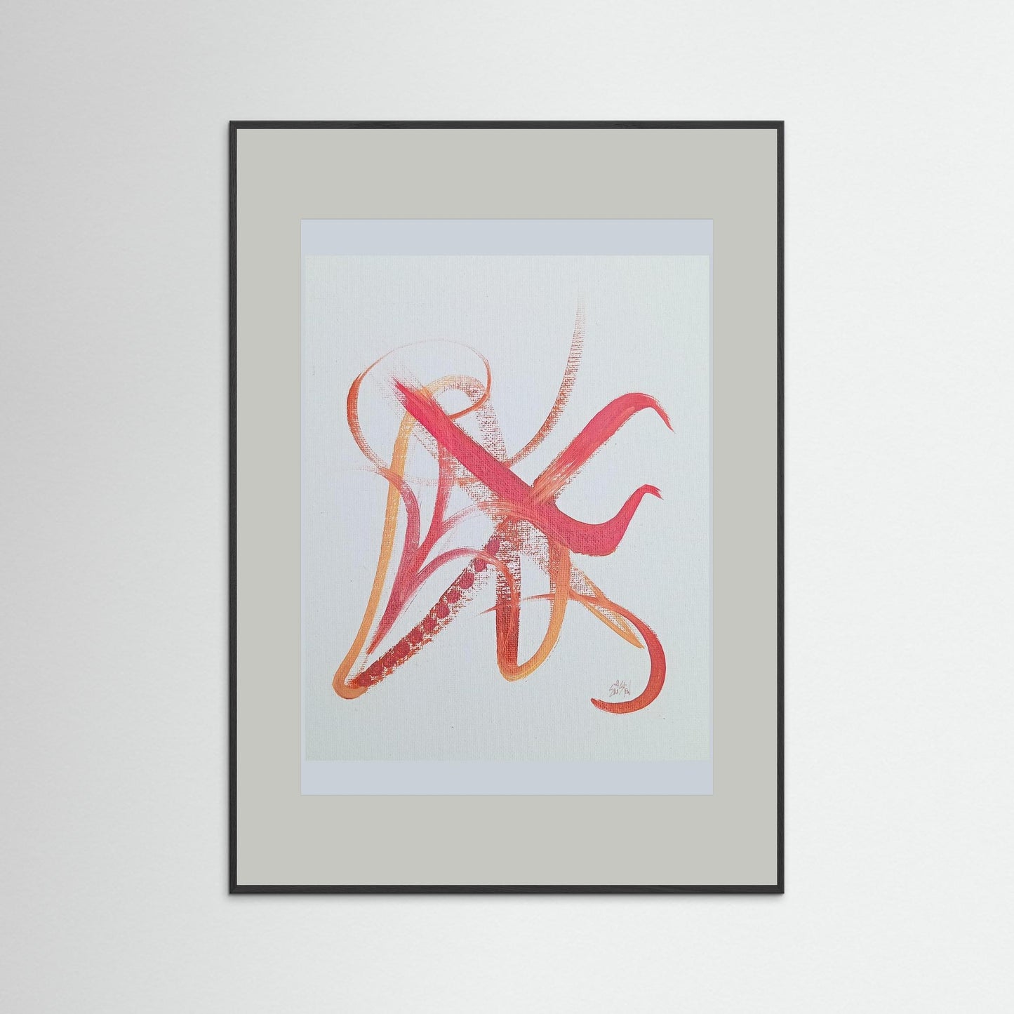 "Asian Inspiration" Paper Print – Modern Minimal Strokes Oil Painting Wall Art