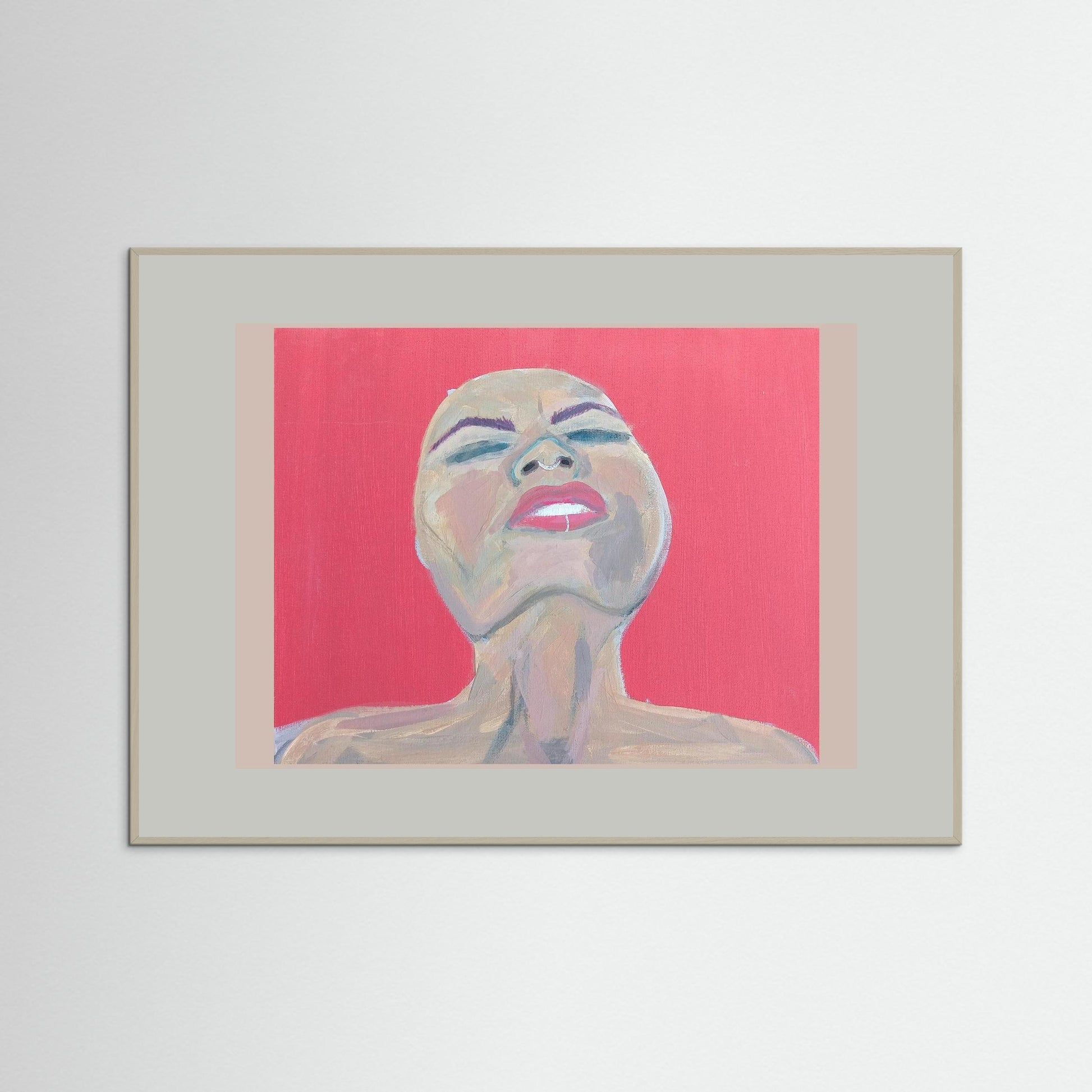 "Freud's Repressed Urges" Emotional Paper Print – Modern Acrylic Painting Wall Art
