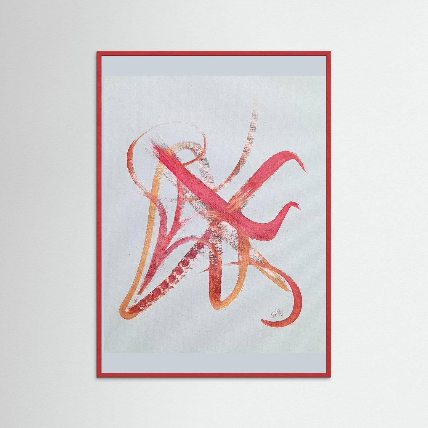 "Asian Inspiration" Paper Print – Modern Minimal Strokes Oil Painting Wall Art