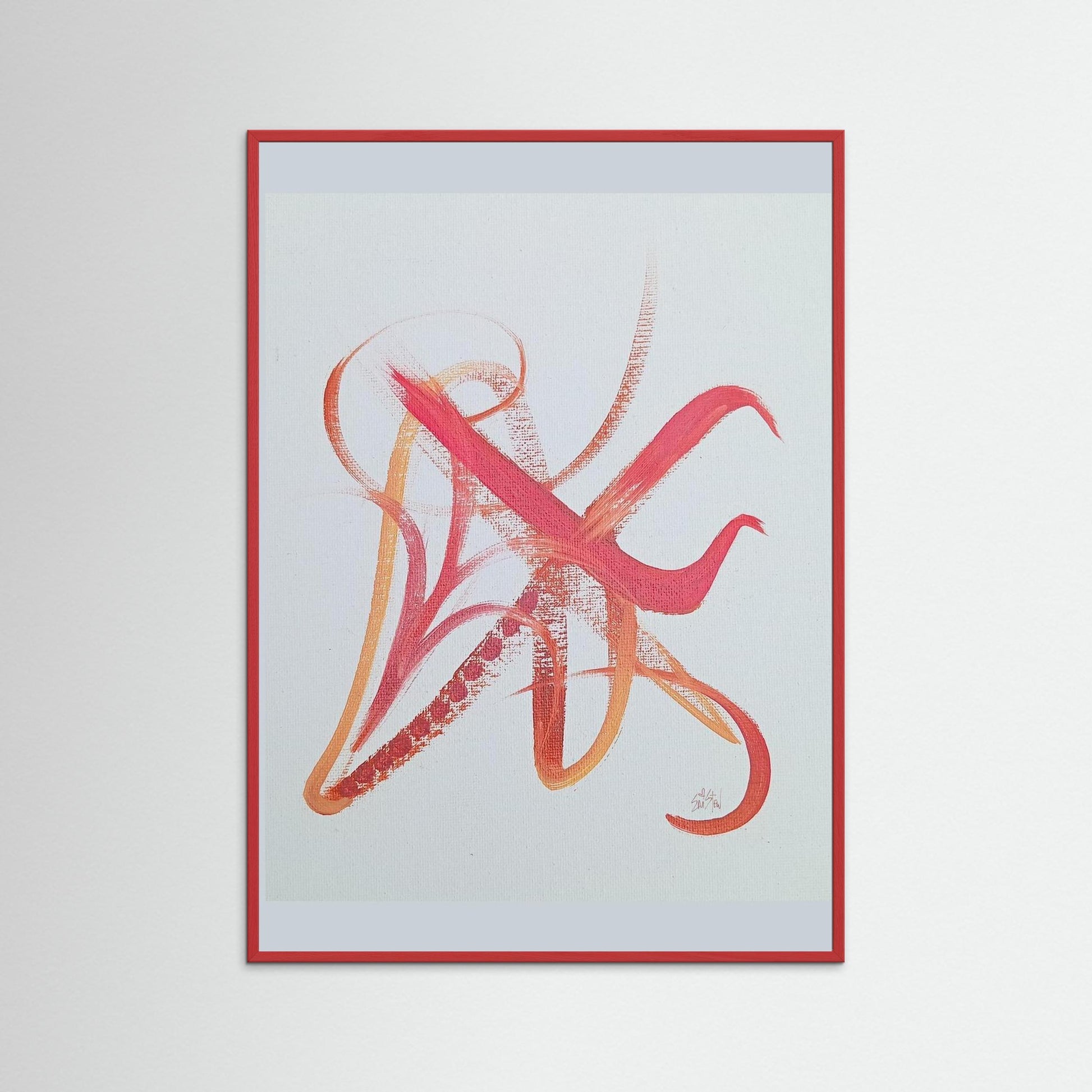 "Asian Inspiration" Paper Print – Modern Minimal Strokes Oil Painting Wall Art