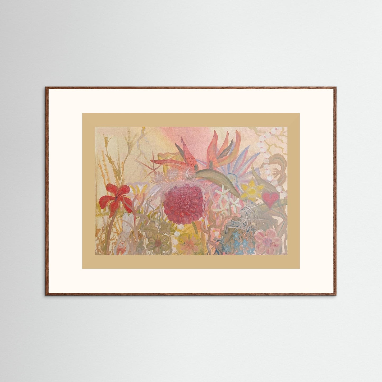 "In Touch With Reality" Floral Paper Print – Modern Oil Painting Wall Art