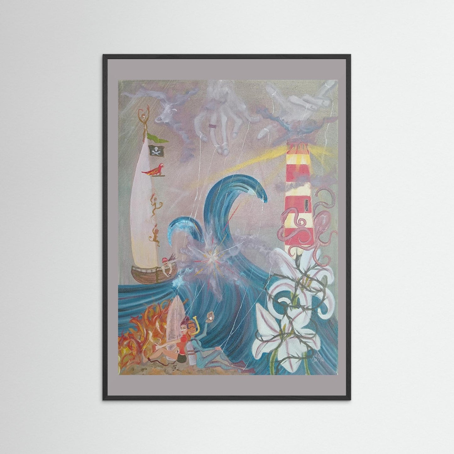 "Emily Michelle" Paper Print – Modern Surreal Oil Painting Wall Art