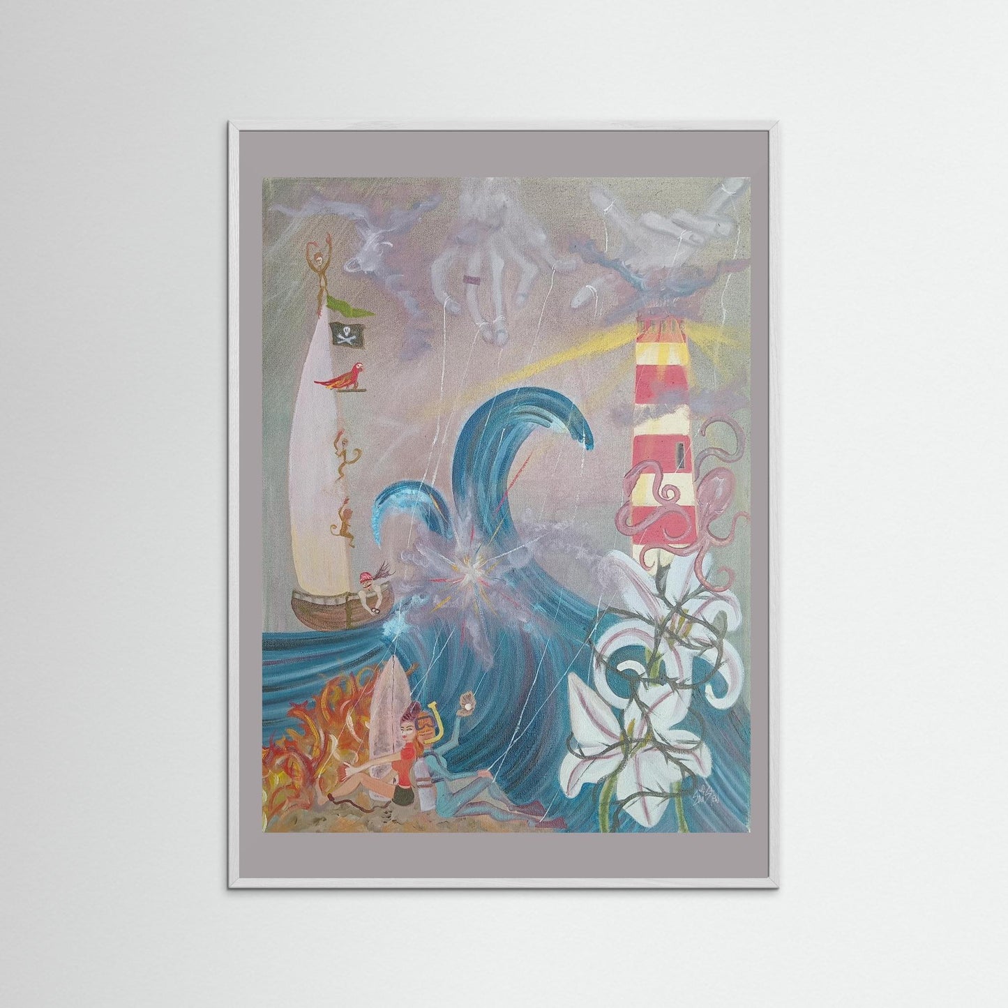 "Emily Michelle" Paper Print – Modern Surreal Oil Painting Wall Art