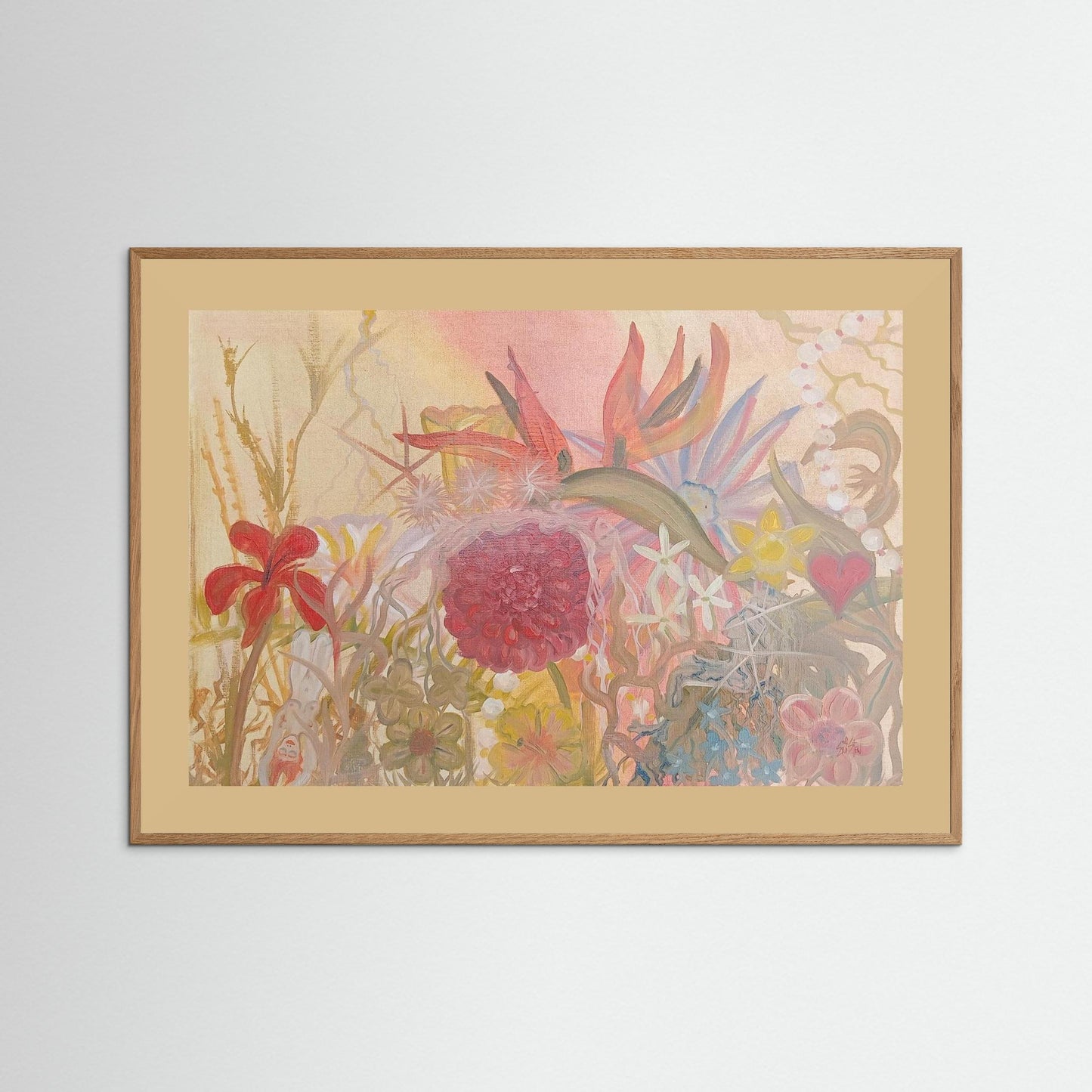 "In Touch With Reality" Floral Paper Print – Modern Oil Painting Wall Art