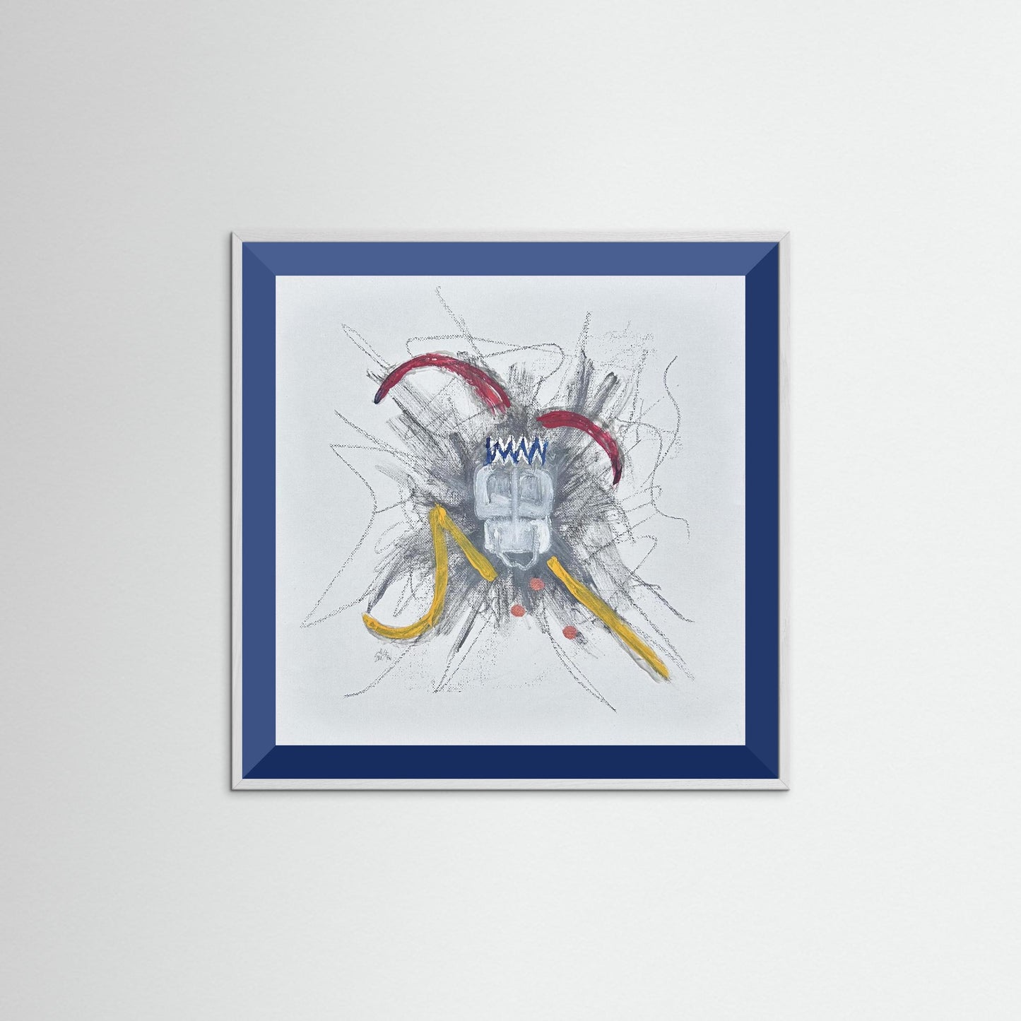 "Untitled" Jester Paper Print – Modern Expressionist Mixed Media Painting Wall Art