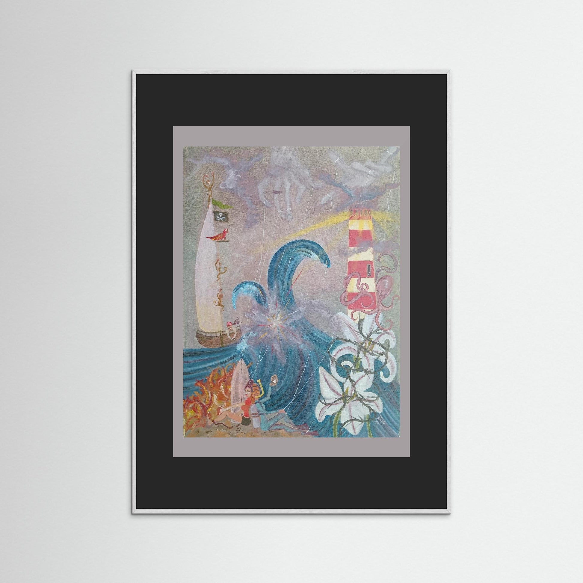 "Emily Michelle" Paper Print – Modern Surreal Oil Painting Wall Art