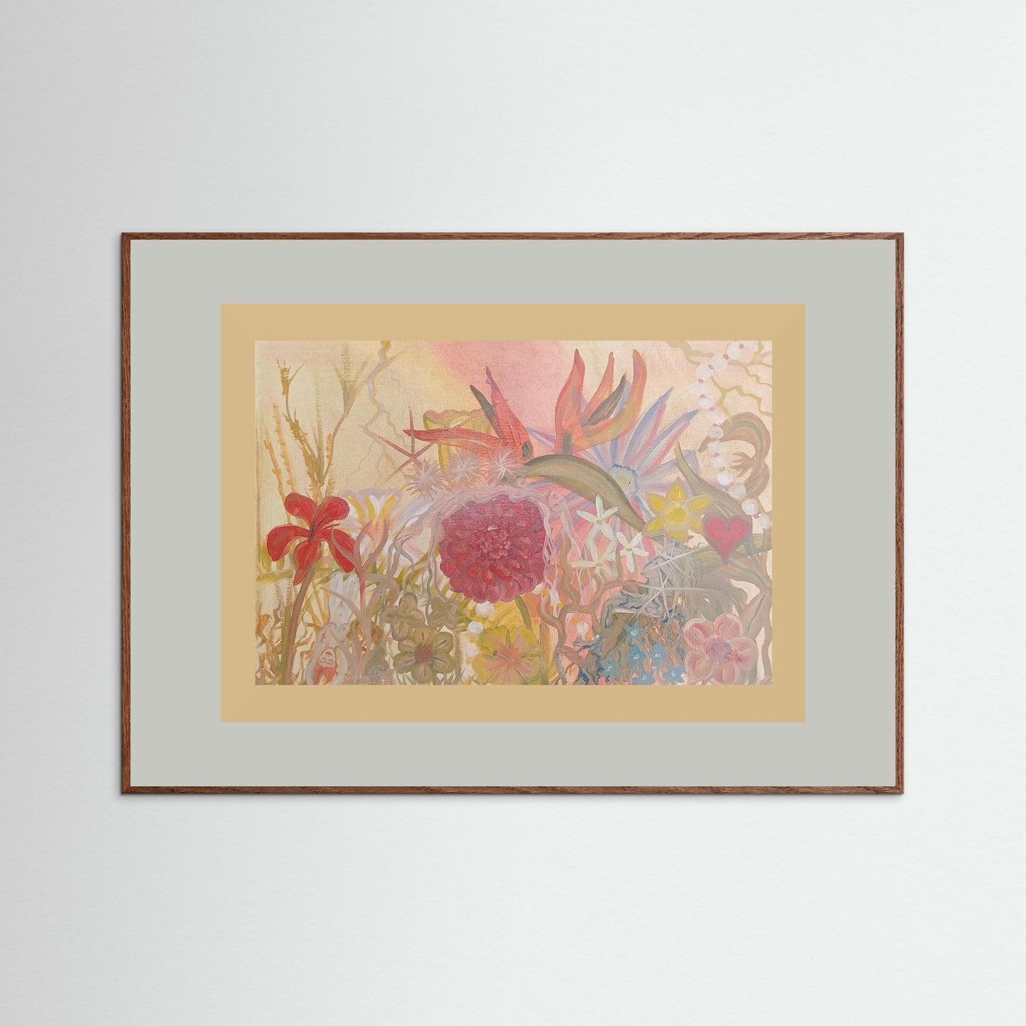 "In Touch With Reality" Floral Paper Print – Modern Oil Painting Wall Art
