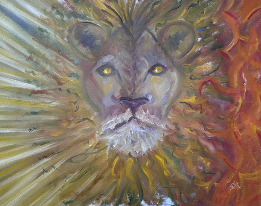 "Lionsgate SUN:FIRE" ORIGINAL Oil Painting on Rolled Canvas by Emily Stewart, Artoopia | Modern Expressionist Wall Art  | 18x24inches