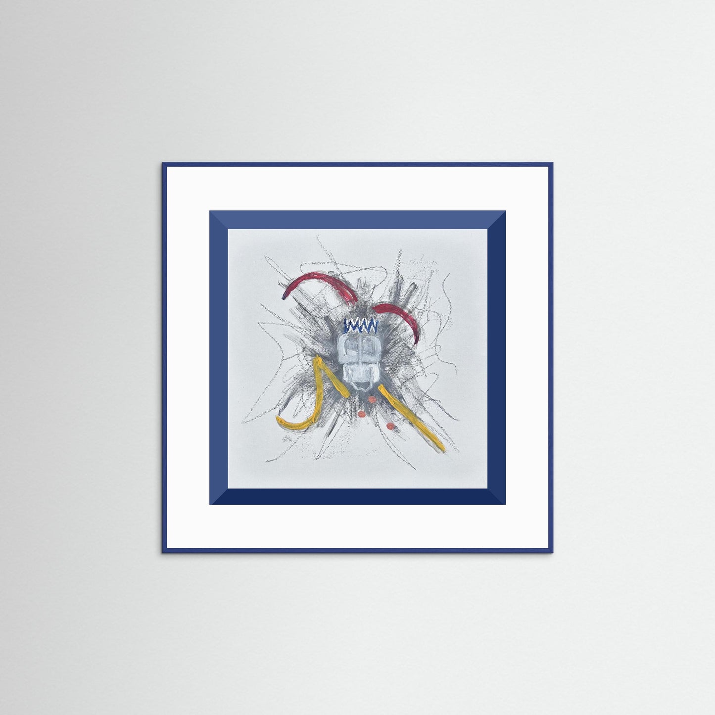 "Untitled" Jester Paper Print – Modern Expressionist Mixed Media Painting Wall Art