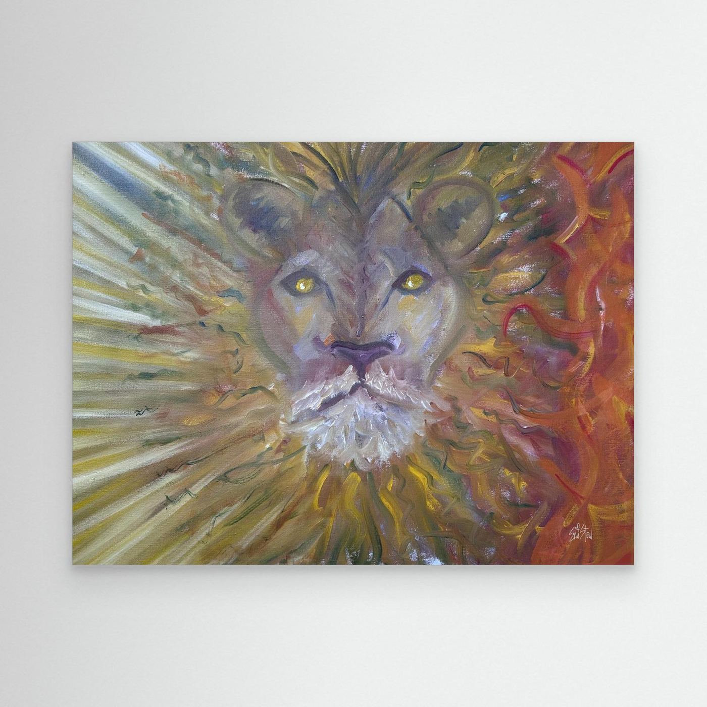 "Lionsgate SUN:FIRE" Canvas Print – Modern Expressionist Oil Painting Wall Art