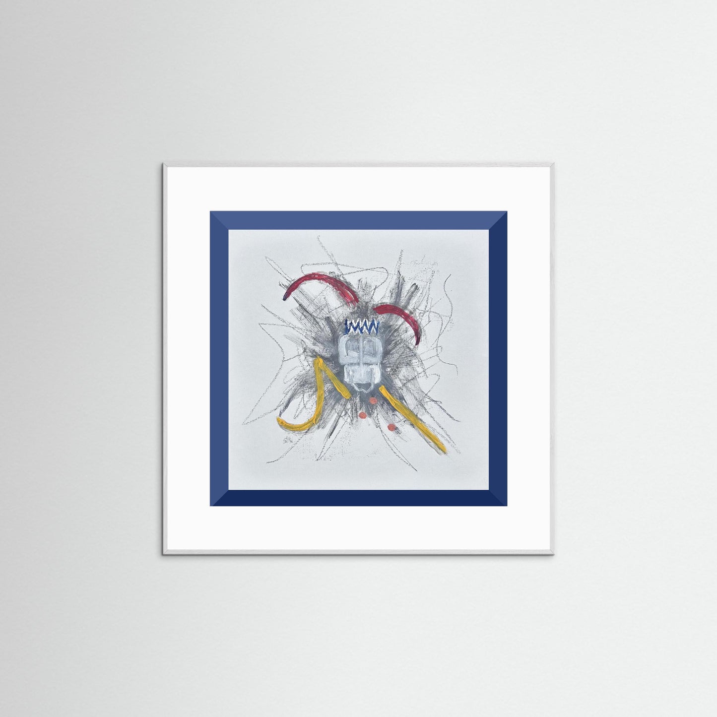 "Untitled" Jester Paper Print – Modern Expressionist Mixed Media Painting Wall Art