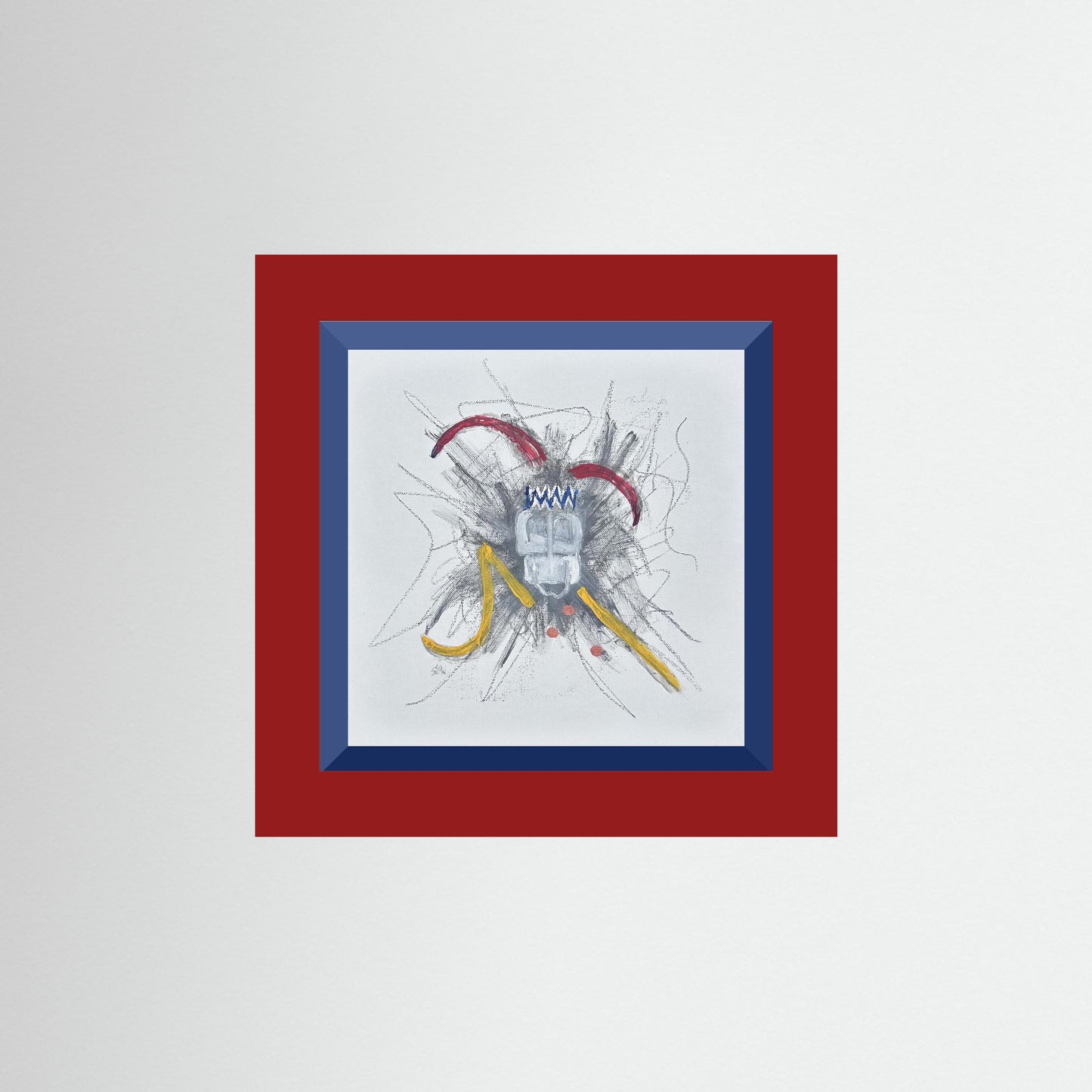 "Untitled" Jester Paper Print – Modern Expressionist Mixed Media Painting Wall Art