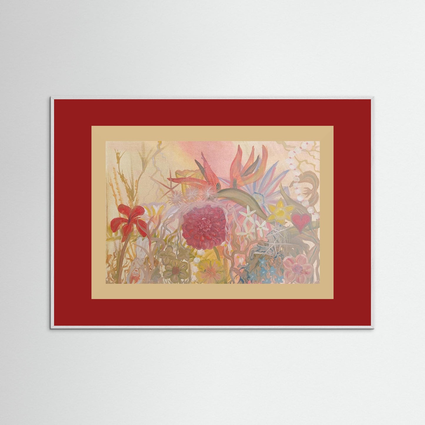 "In Touch With Reality" Floral Paper Print – Modern Oil Painting Wall Art