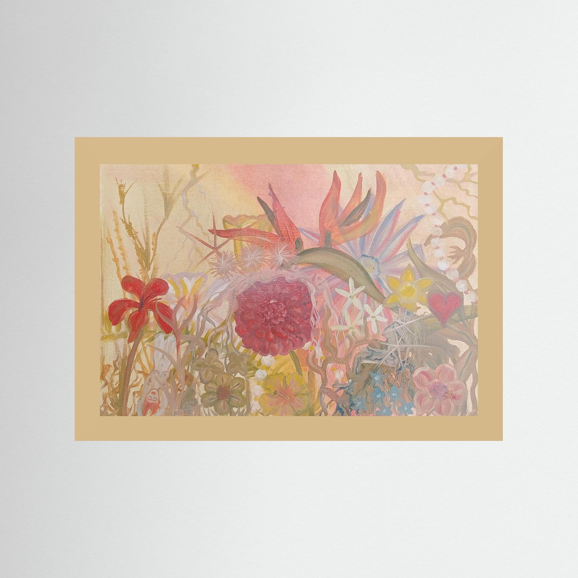 "In Touch With Reality" Floral Paper Print – Modern Oil Painting Wall Art