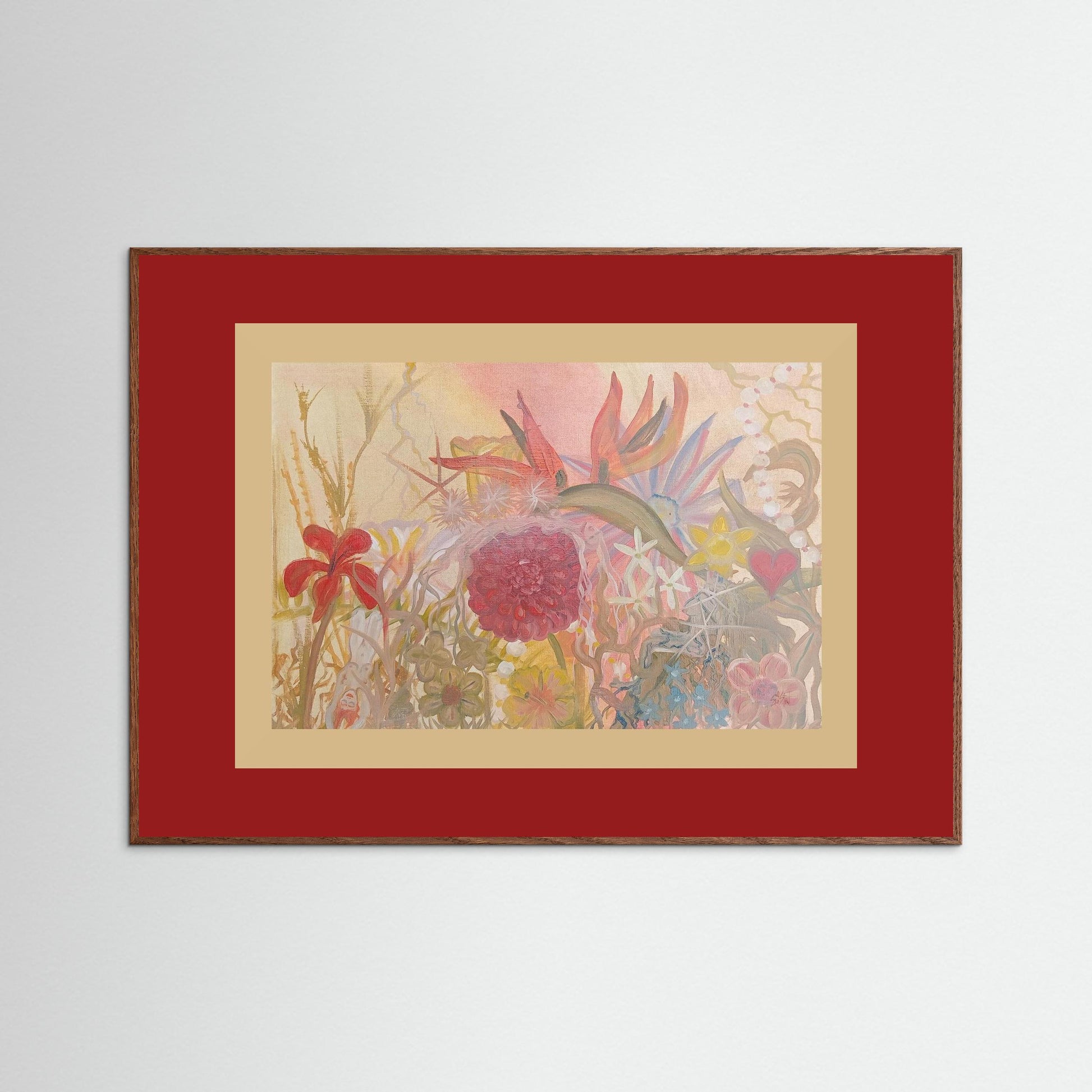 "In Touch With Reality" Floral Paper Print – Modern Oil Painting Wall Art