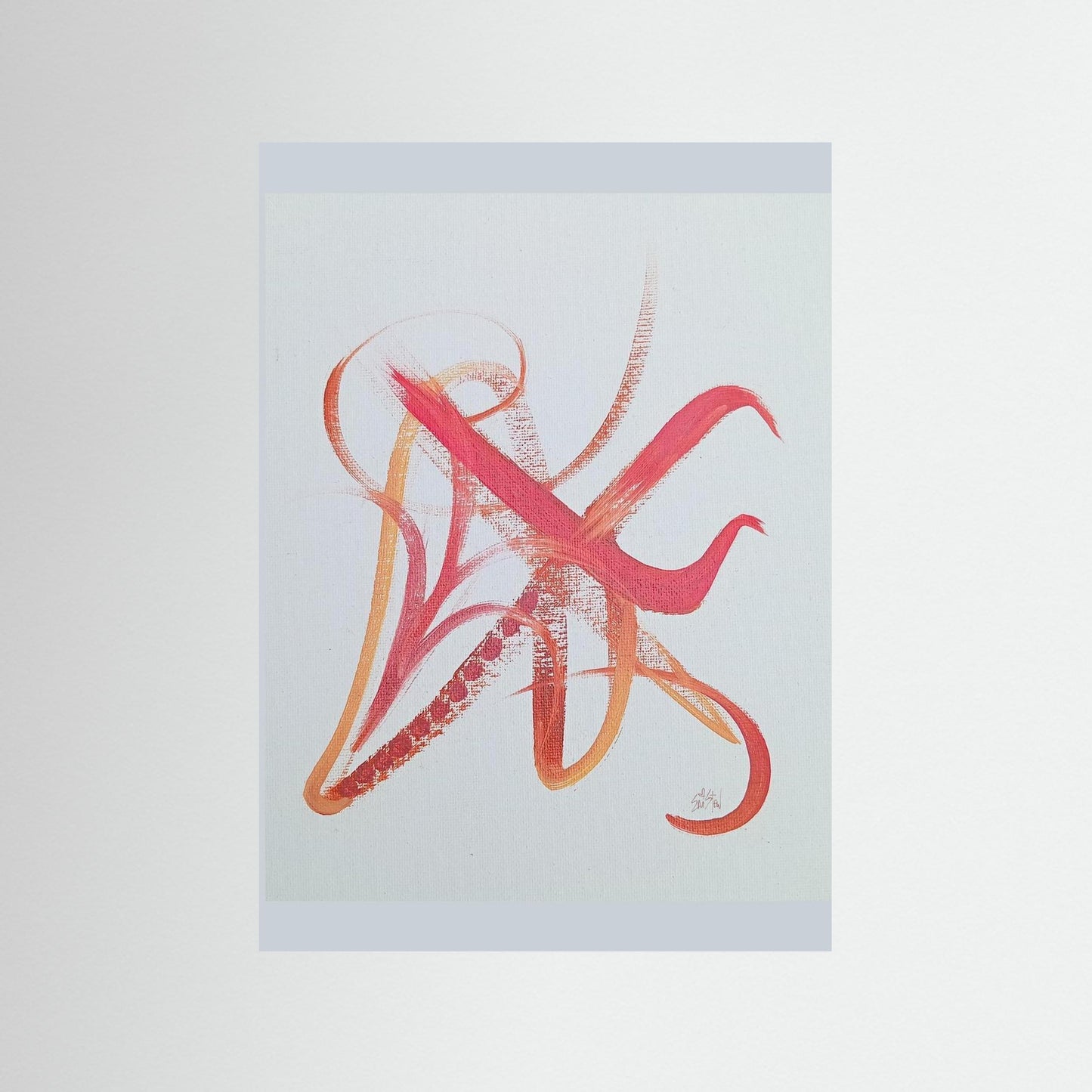 "Asian Inspiration" Paper Print – Modern Minimal Strokes Oil Painting Wall Art