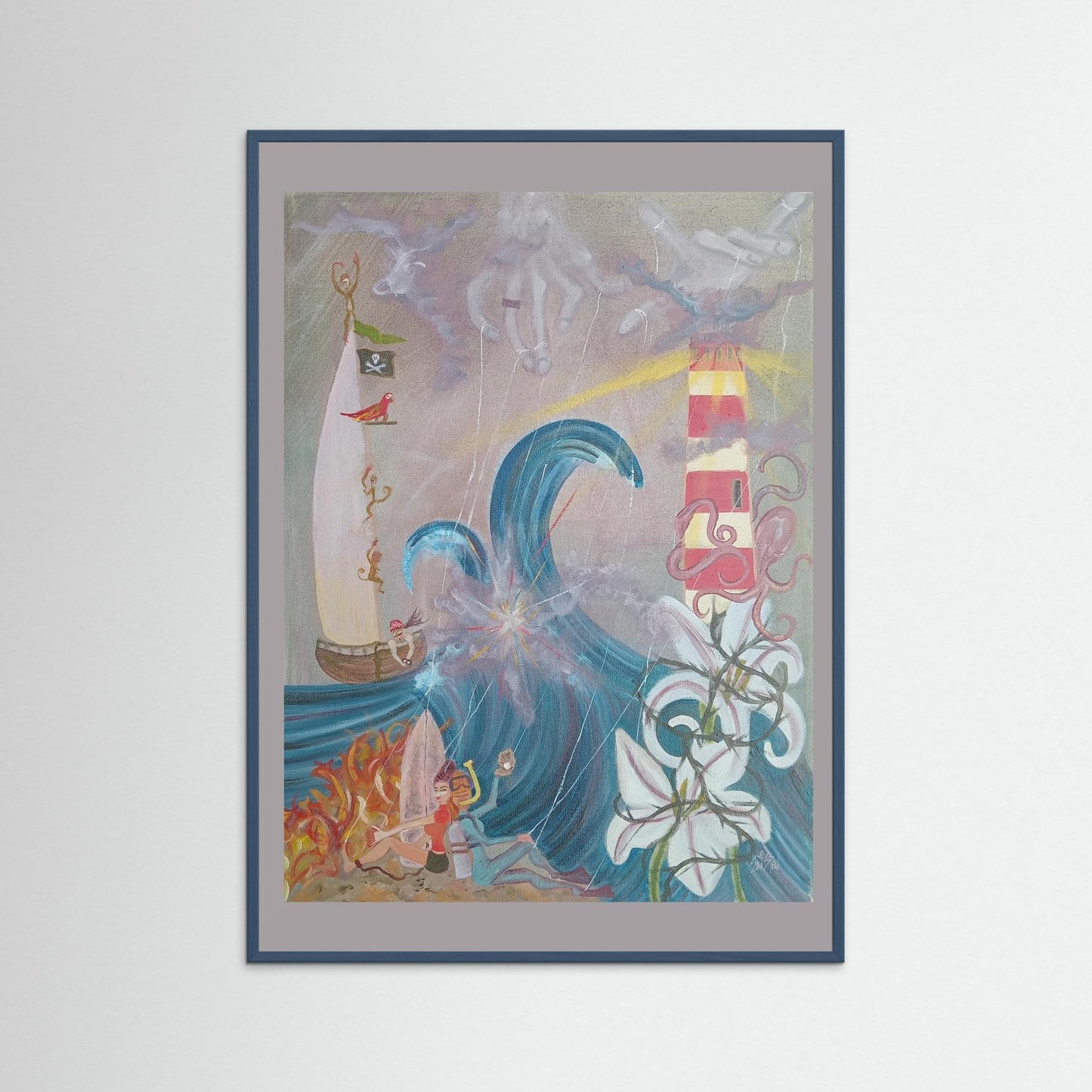 "Emily Michelle" Paper Print – Modern Surreal Oil Painting Wall Art