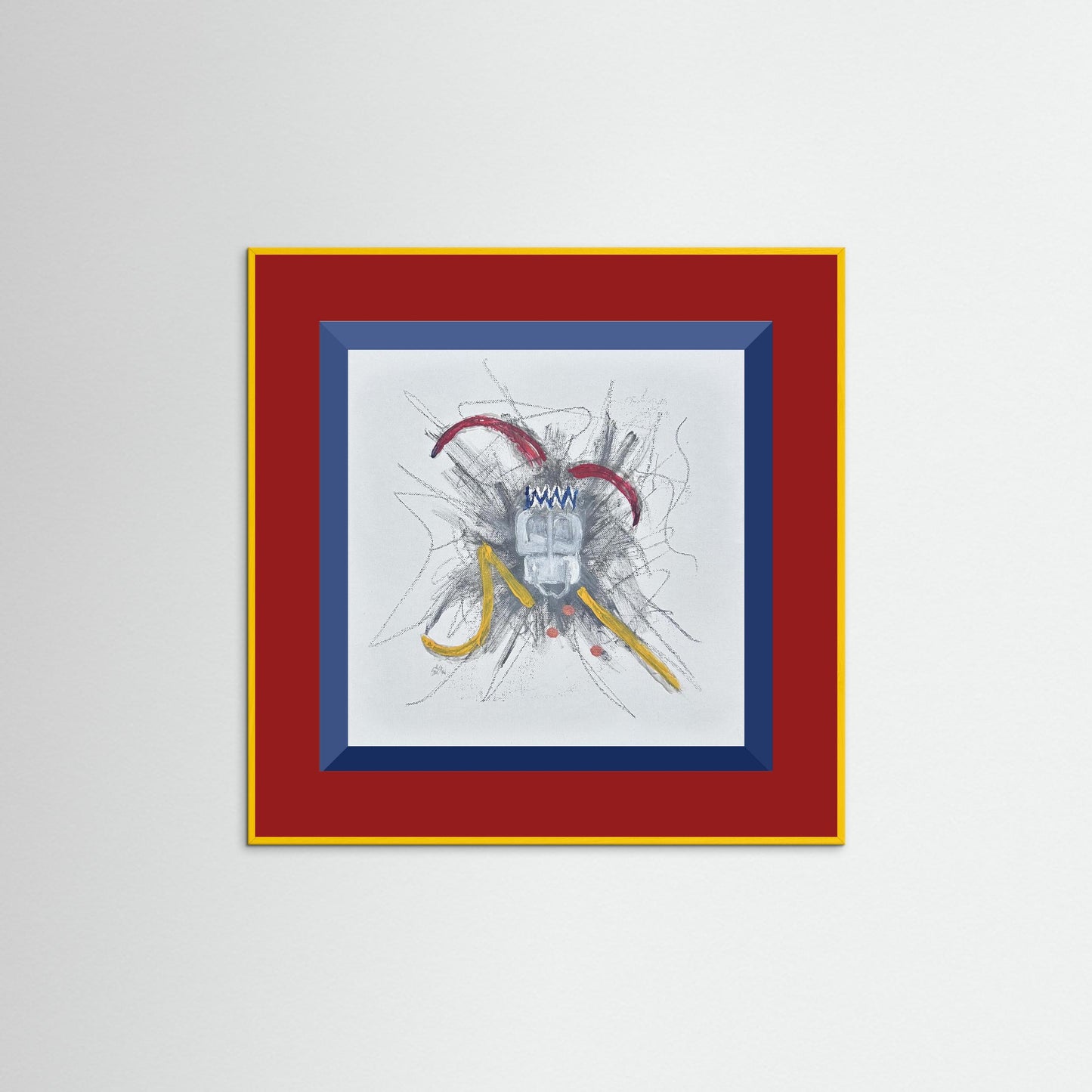 "Untitled" Jester Paper Print – Modern Expressionist Mixed Media Painting Wall Art