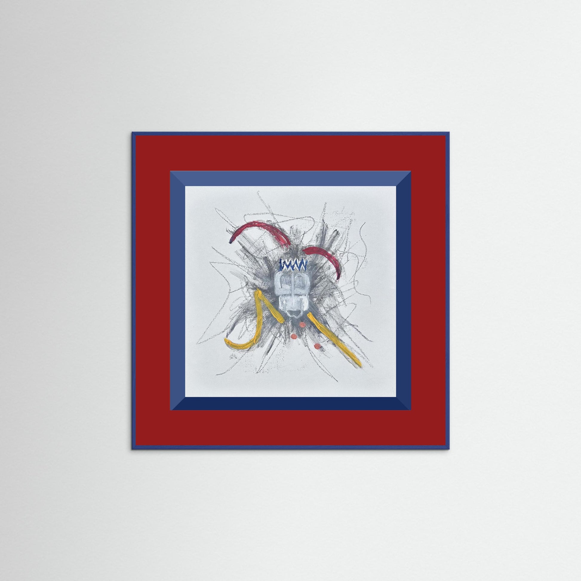 "Untitled" Jester Paper Print – Modern Expressionist Mixed Media Painting Wall Art