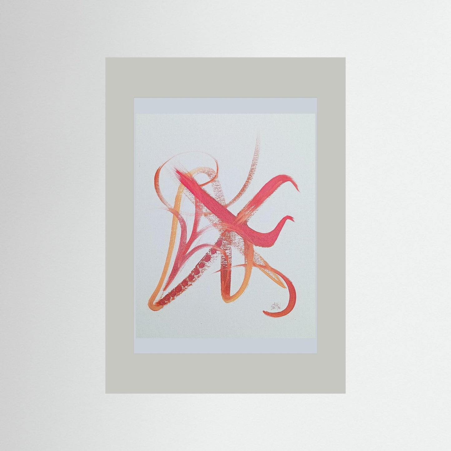 "Asian Inspiration" Paper Print – Modern Minimal Strokes Oil Painting Wall Art