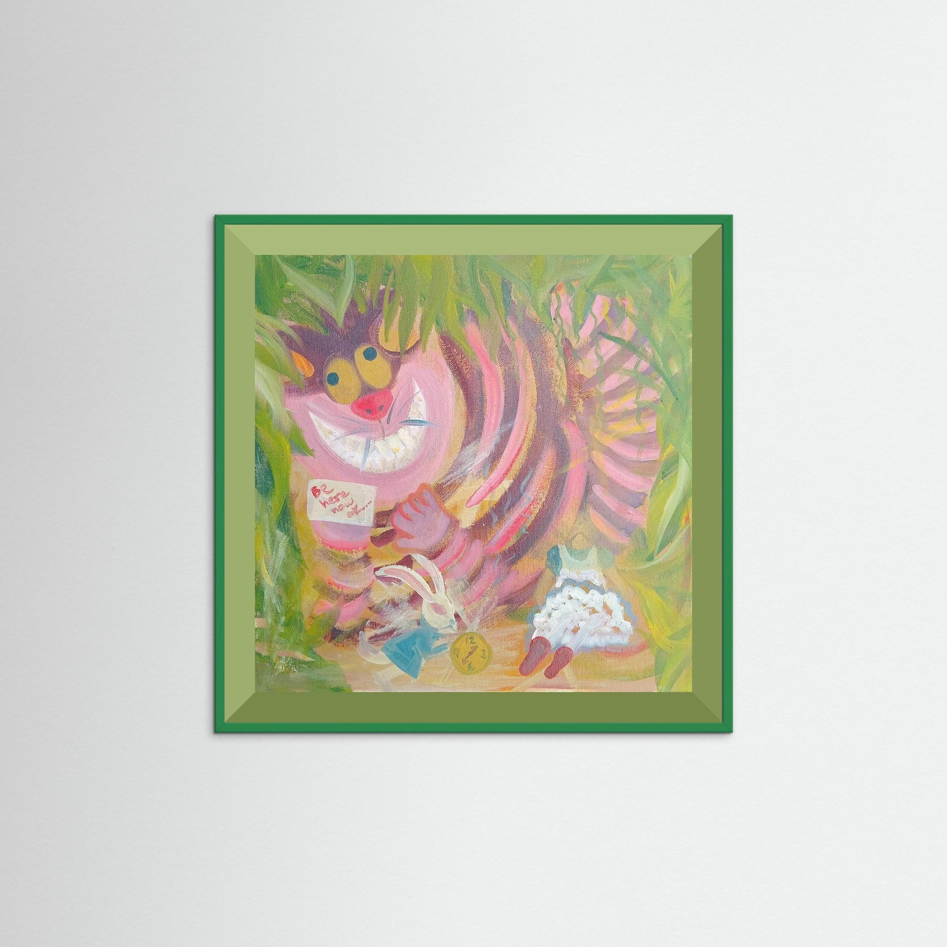 "You May Have Noticed, I'm Not All There Myself." Cheshire Cat Paper Print – Modern Oil Painting Wall Art