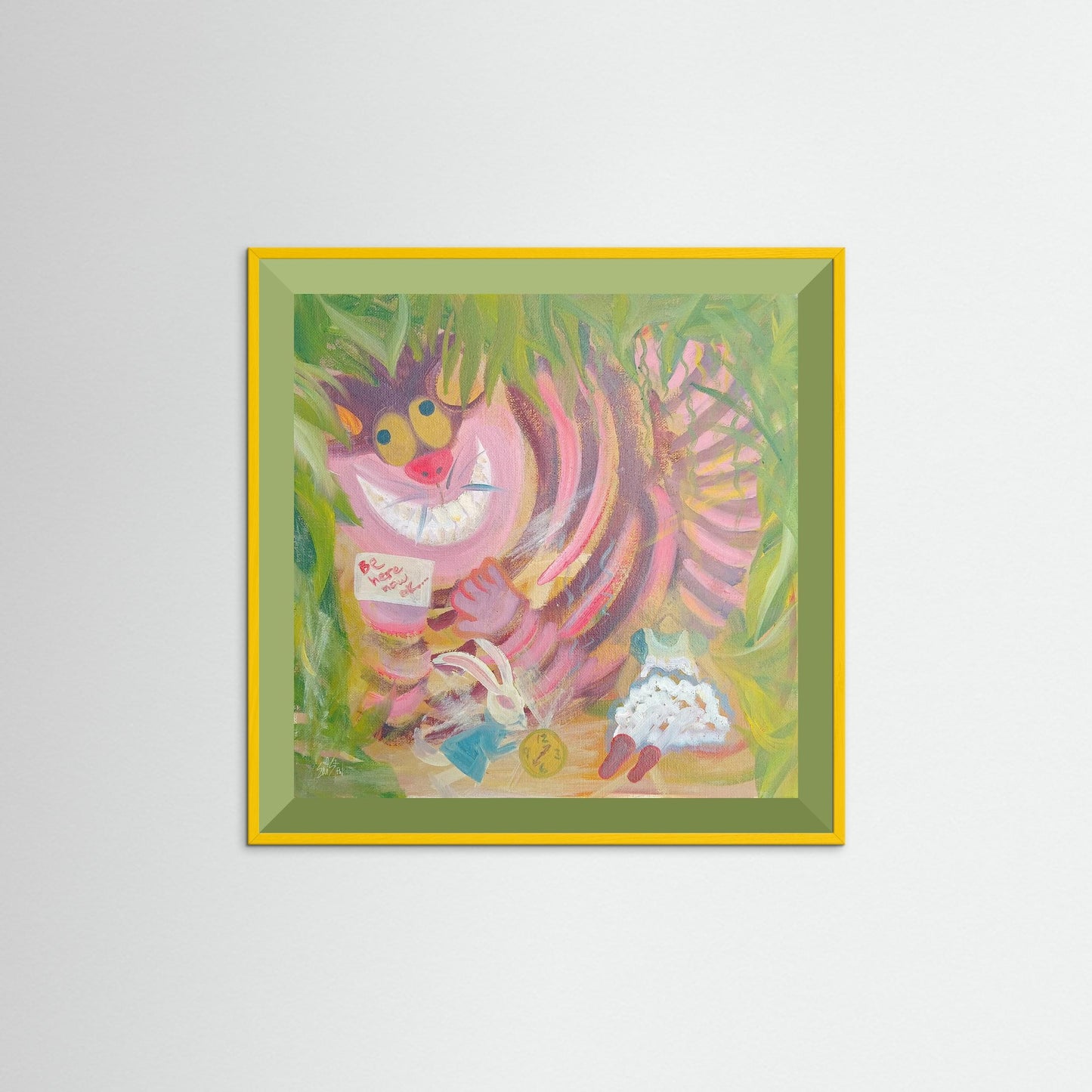 "You May Have Noticed, I'm Not All There Myself." Cheshire Cat Paper Print – Modern Oil Painting Wall Art