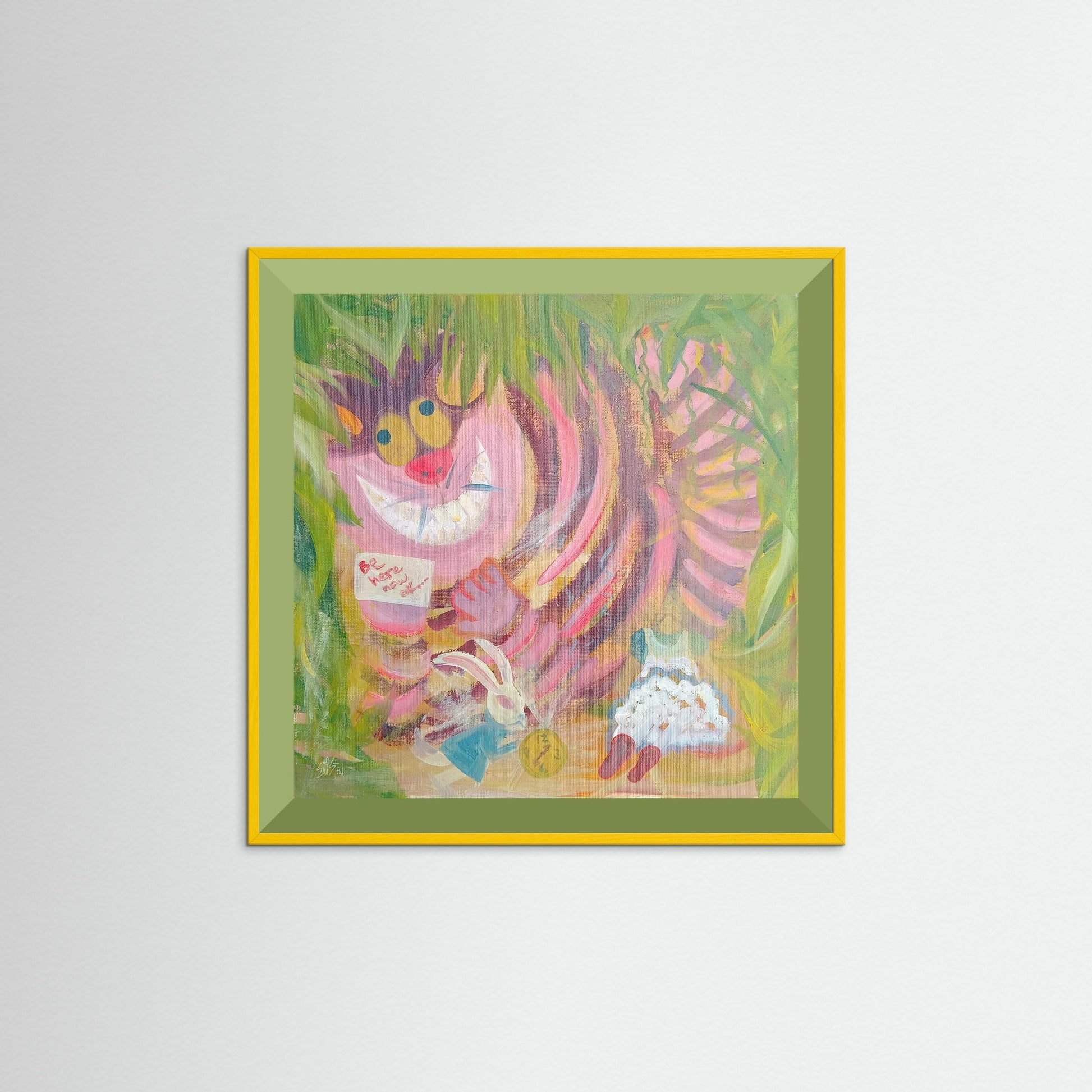 "You May Have Noticed, I'm Not All There Myself." Cheshire Cat Paper Print – Modern Oil Painting Wall Art