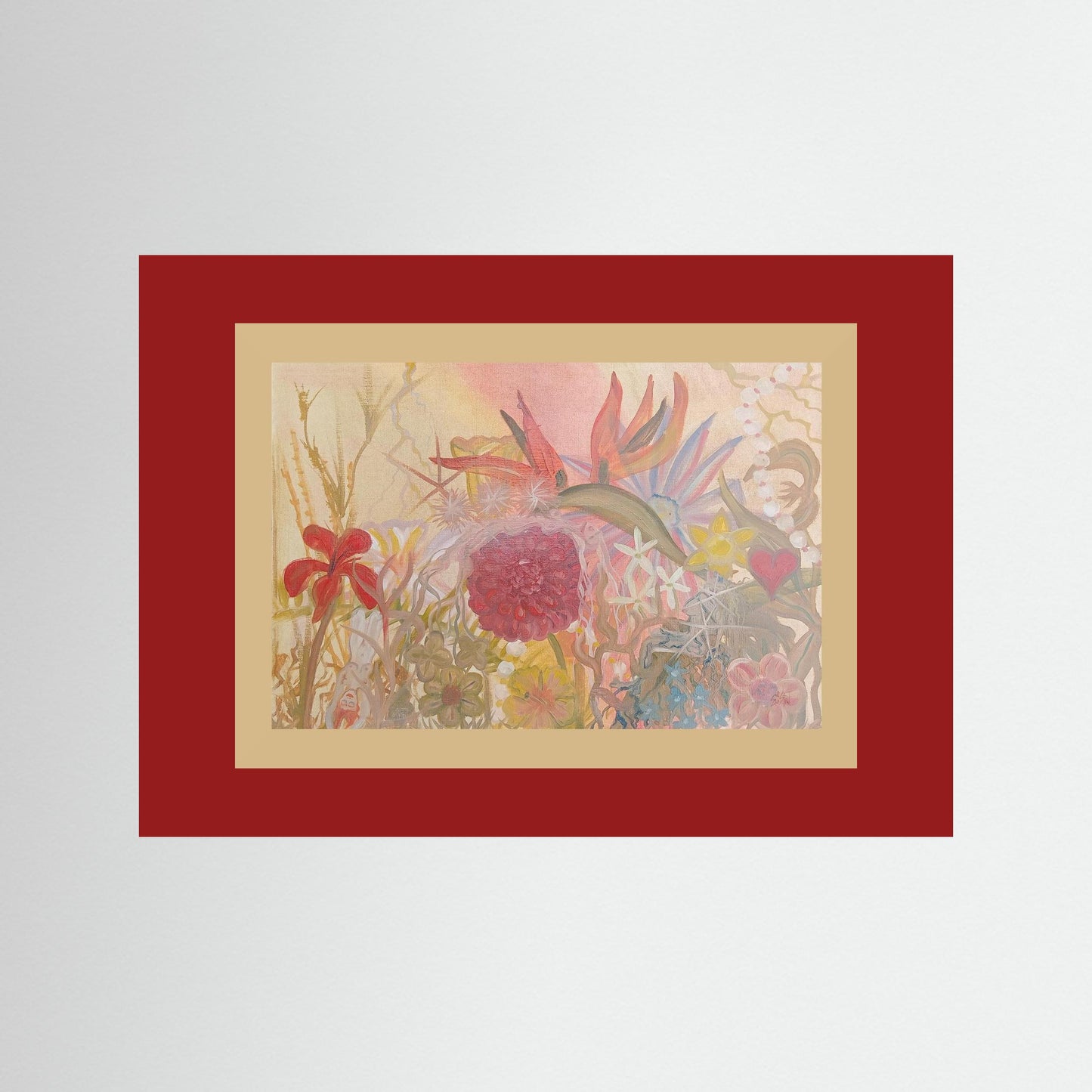 "In Touch With Reality" Floral Paper Print – Modern Oil Painting Wall Art