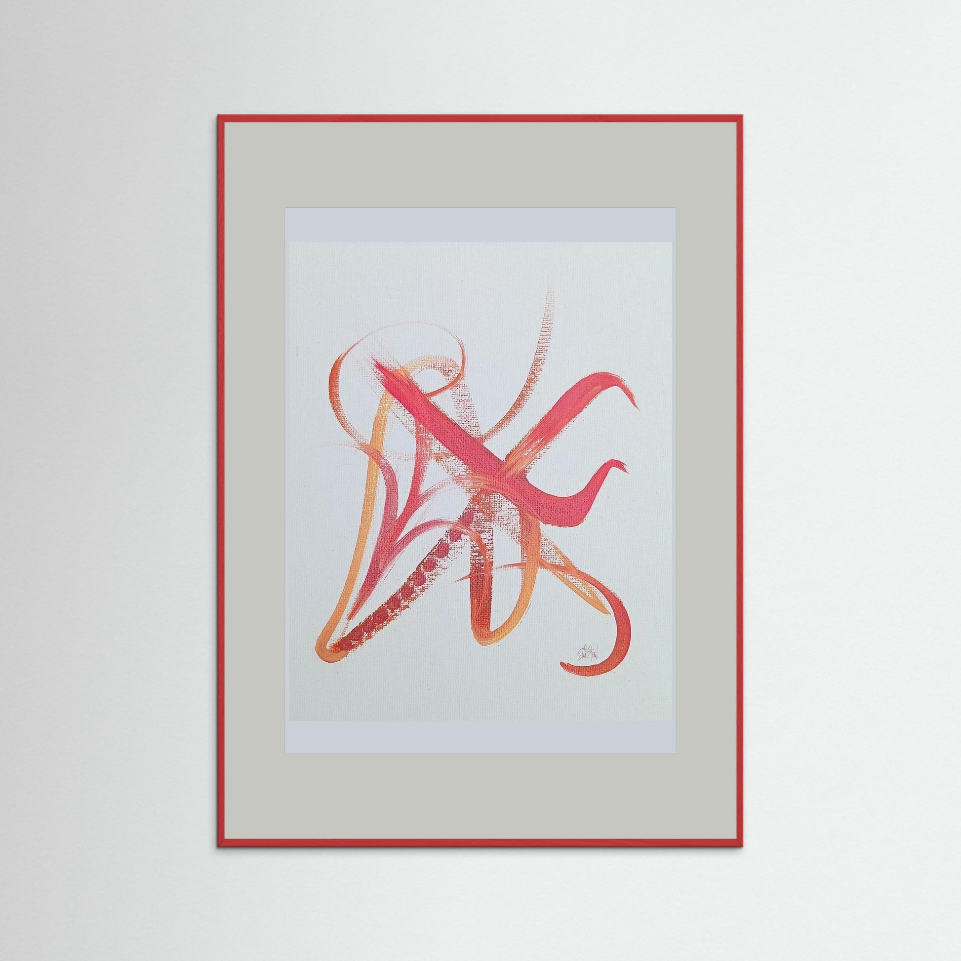 "Asian Inspiration" Paper Print – Modern Minimal Strokes Oil Painting Wall Art