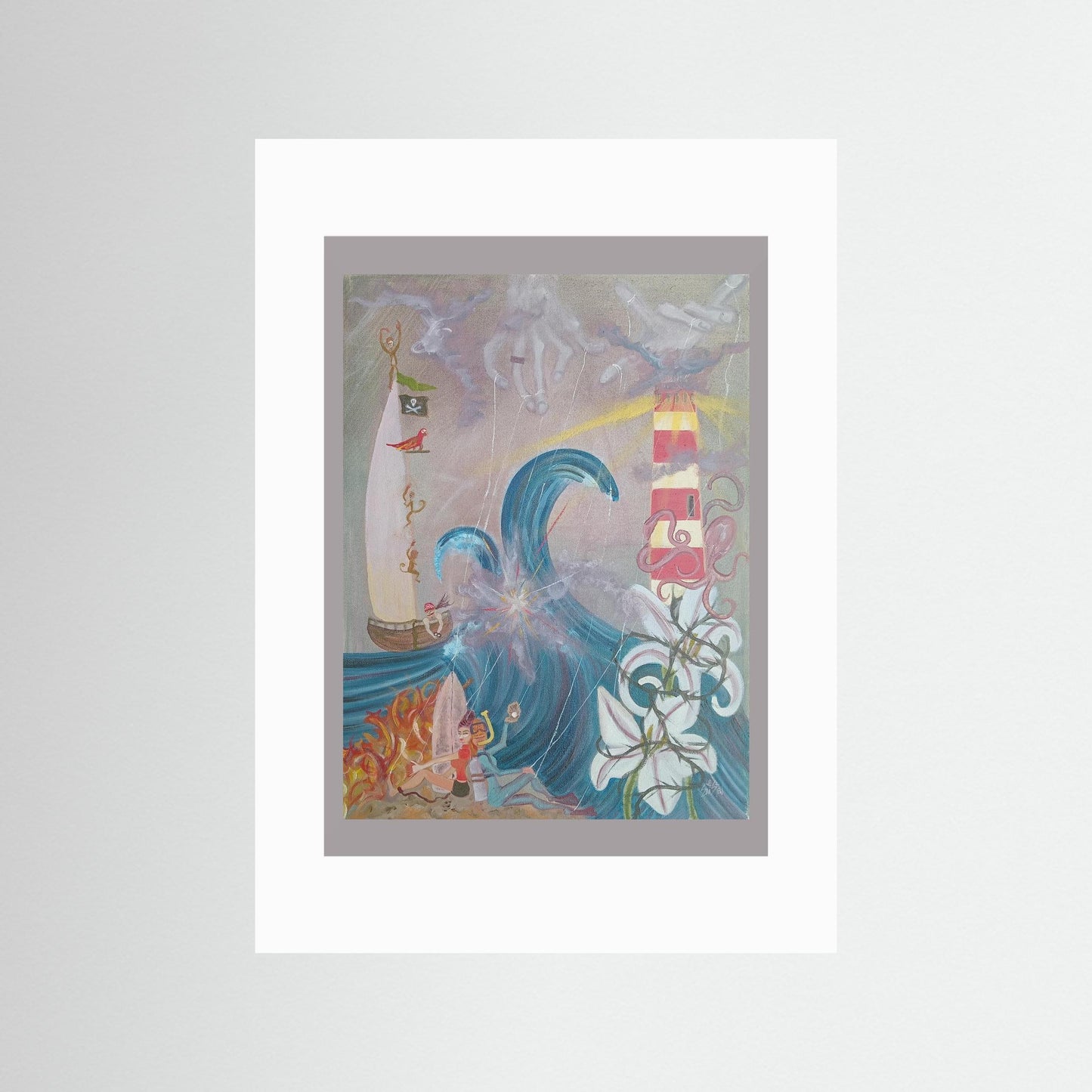 "Emily Michelle" Paper Print – Modern Surreal Oil Painting Wall Art