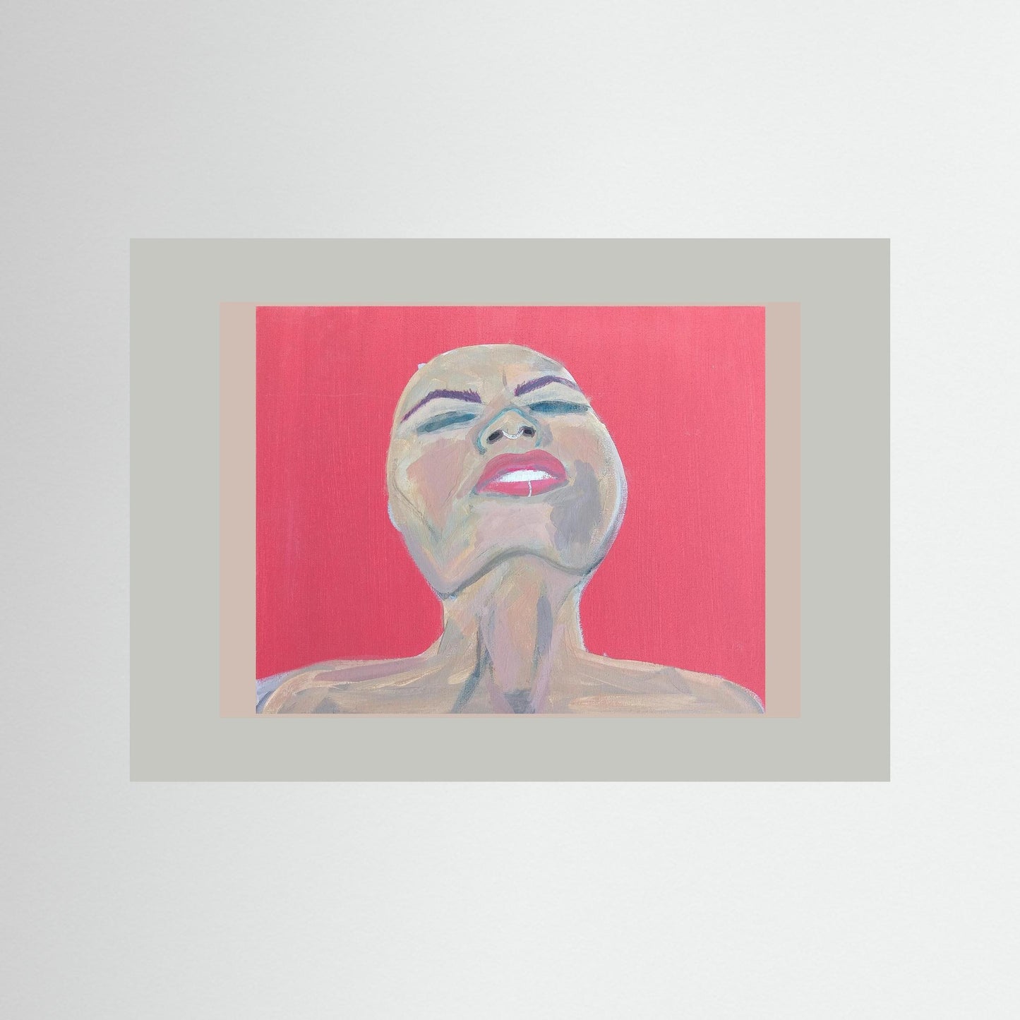 "Freud's Repressed Urges" Emotional Paper Print – Modern Acrylic Painting Wall Art