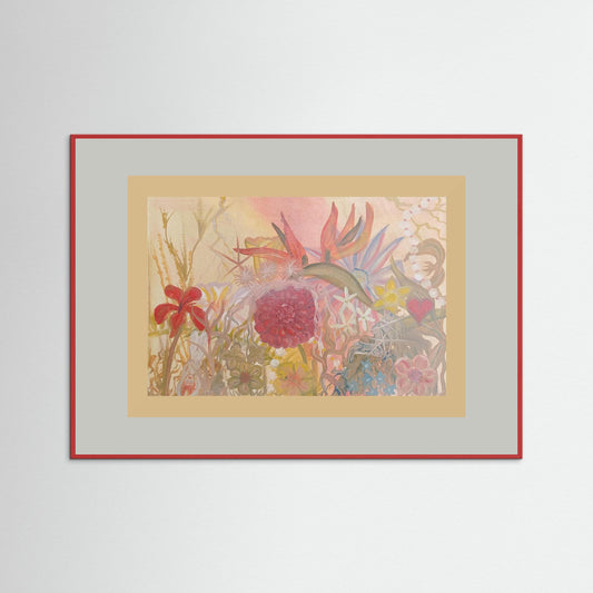 "In Touch With Reality" Floral Paper Print – Modern Oil Painting Wall Art