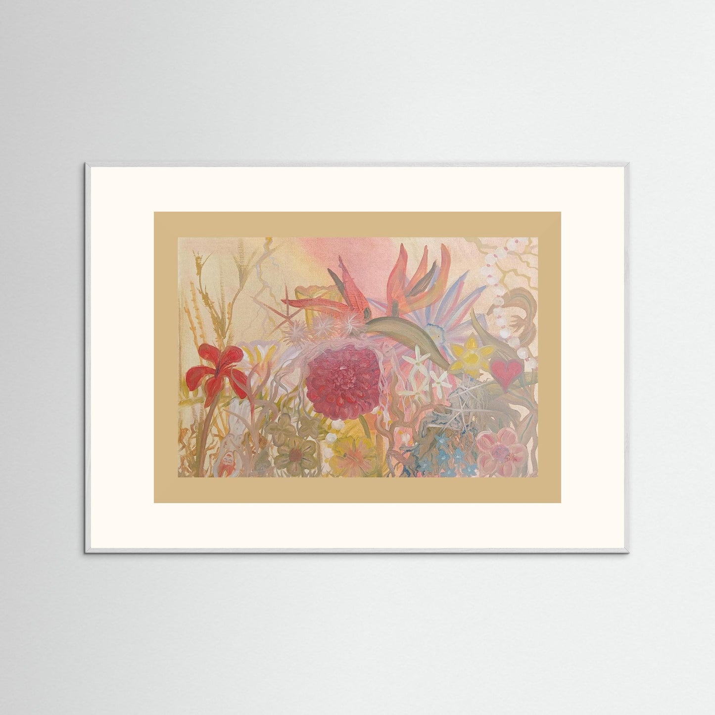 "In Touch With Reality" Floral Paper Print – Modern Oil Painting Wall Art