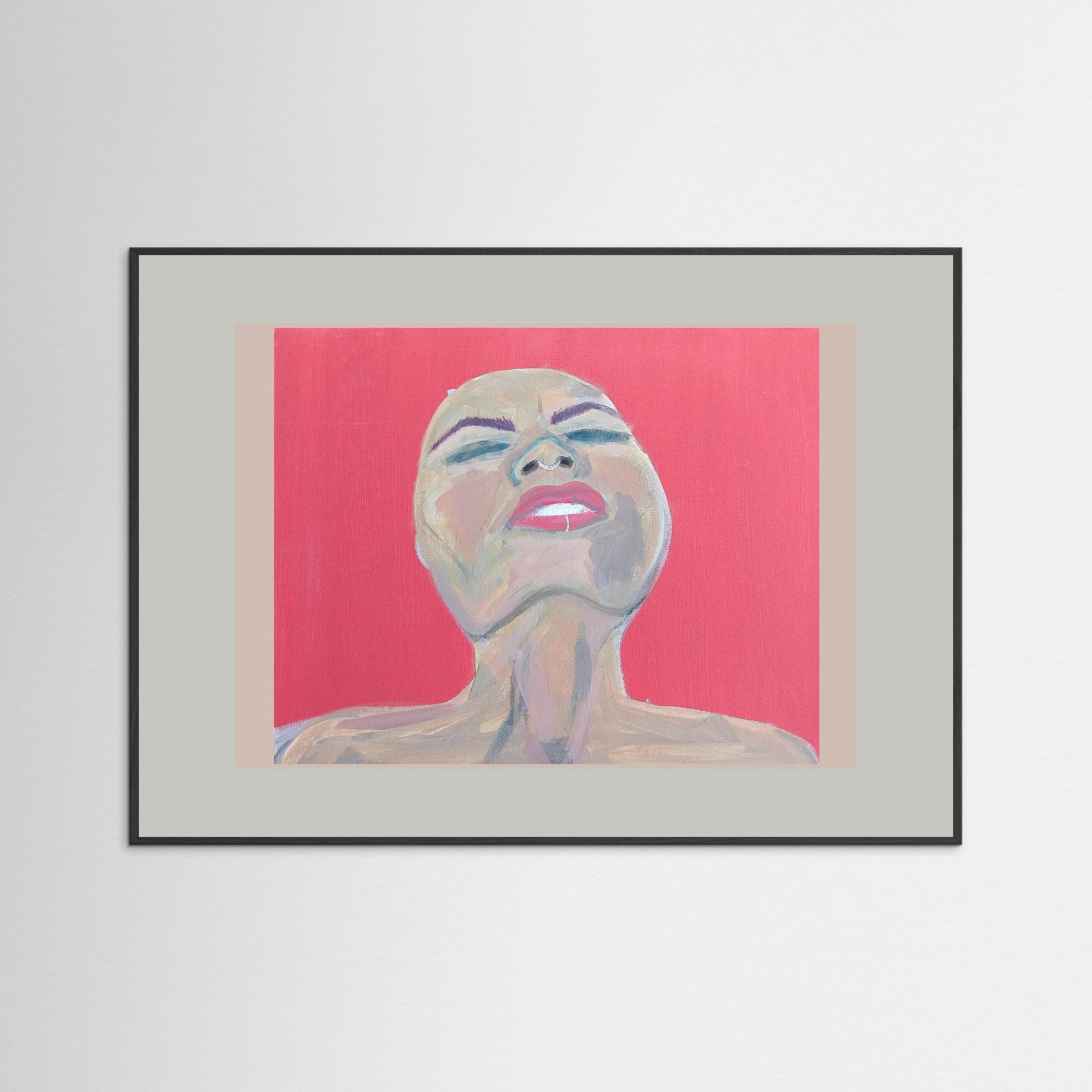 "Freud's Repressed Urges" Emotional Paper Print – Modern Acrylic Painting Wall Art