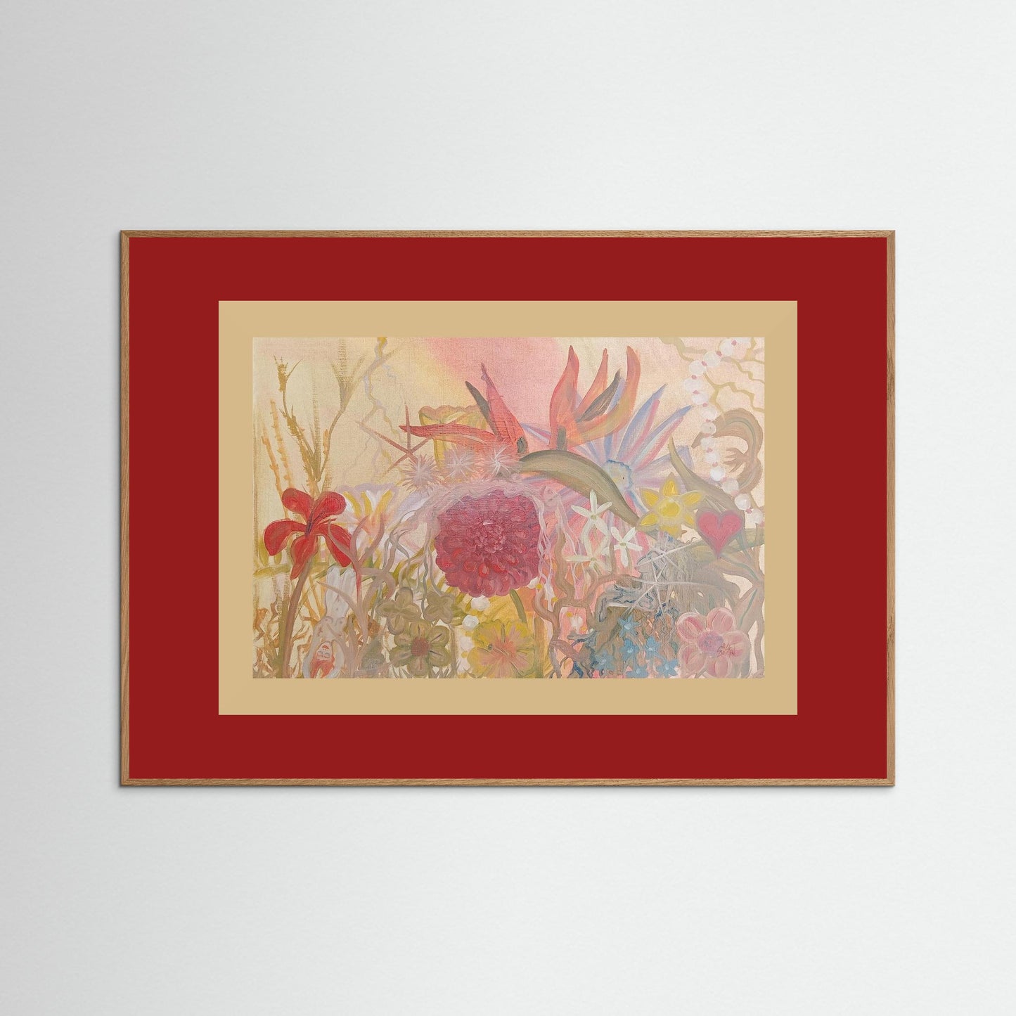 "In Touch With Reality" Floral Paper Print – Modern Oil Painting Wall Art