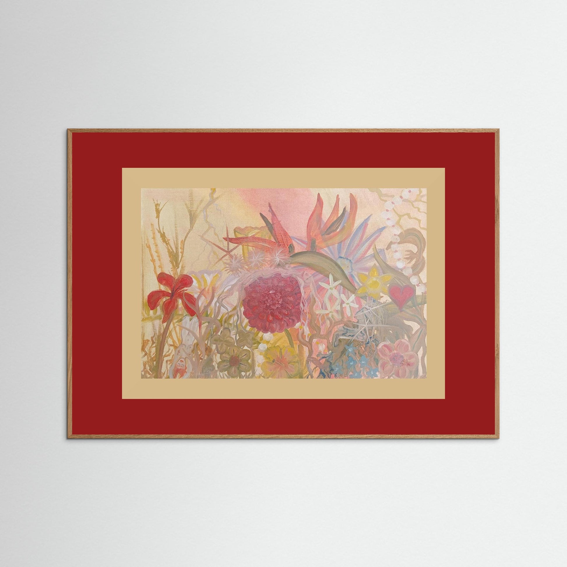 "In Touch With Reality" Floral Paper Print – Modern Oil Painting Wall Art