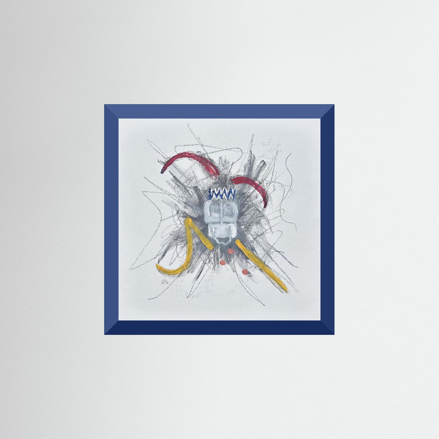 "Untitled" Jester Paper Print – Modern Expressionist Mixed Media Painting Wall Art