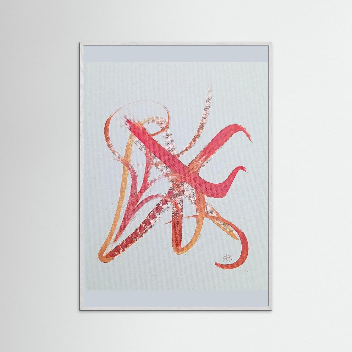 "Asian Inspiration" Paper Print – Modern Minimal Strokes Oil Painting Wall Art
