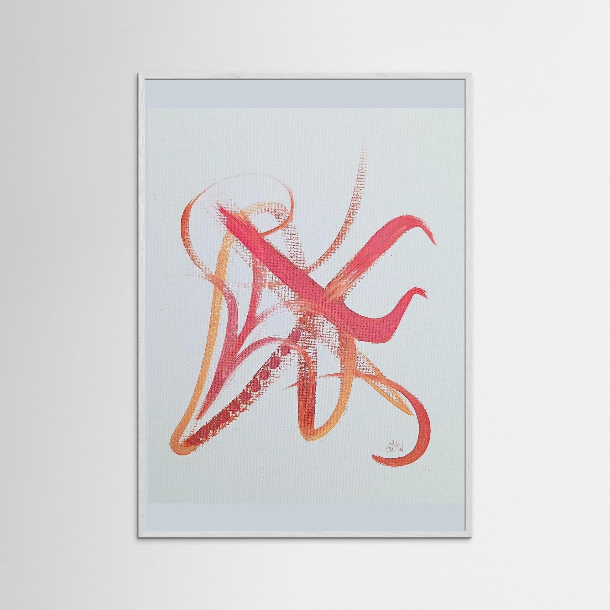 "Asian Inspiration" Paper Print – Modern Minimal Strokes Oil Painting Wall Art